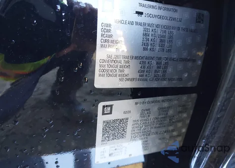 2020 Chevrolet Silverado 1500 4Wd Short Bed Ltz из США, поврежденный, VIN 1GCUYGED3LZ245132